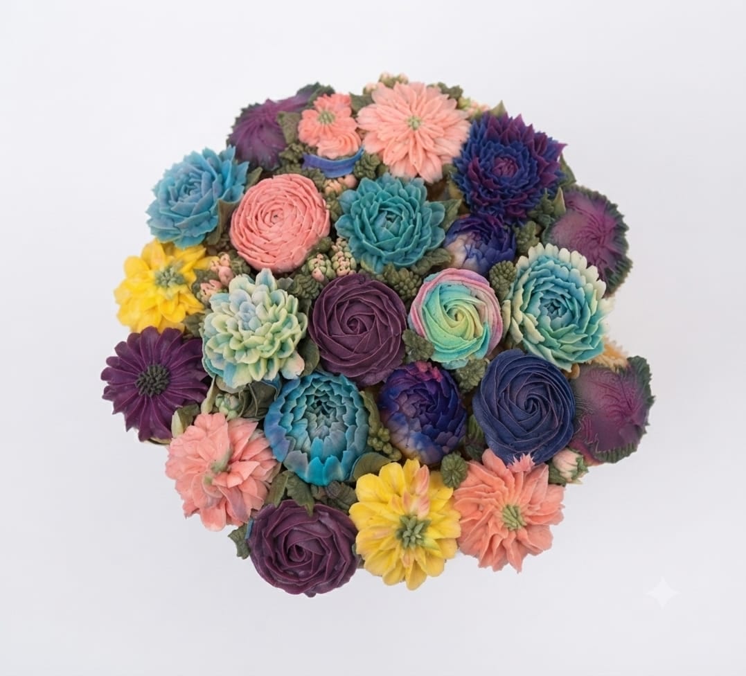 Jewel-Tone Cupcake Bouquet