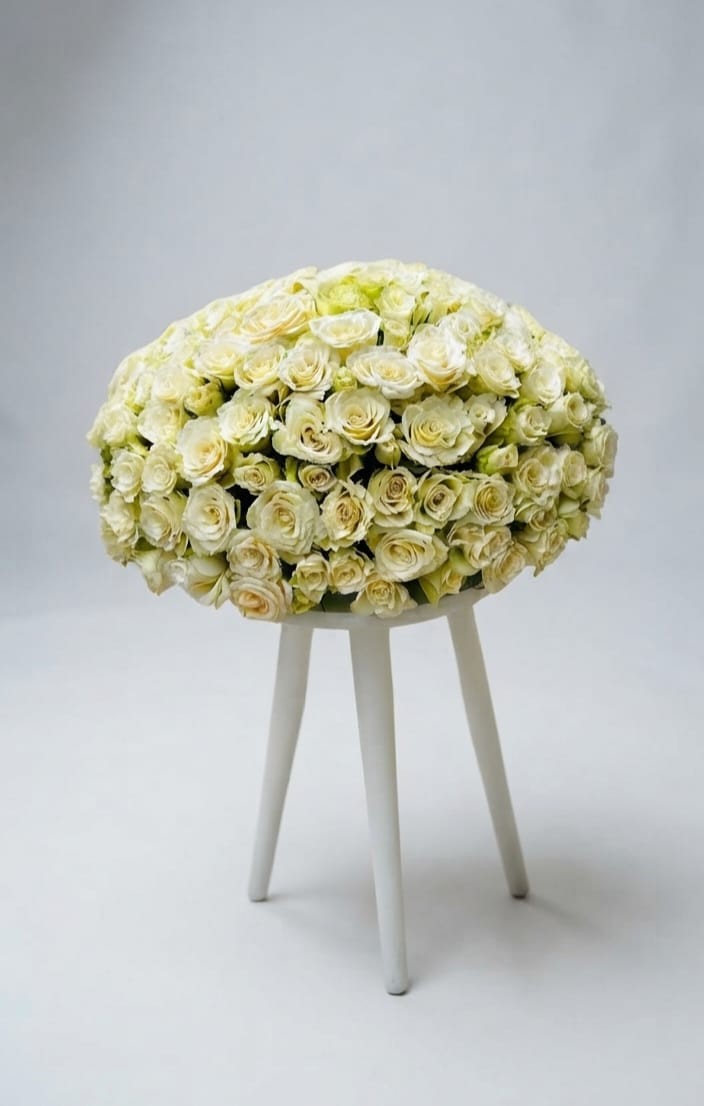 White Rose Dome Arrangement