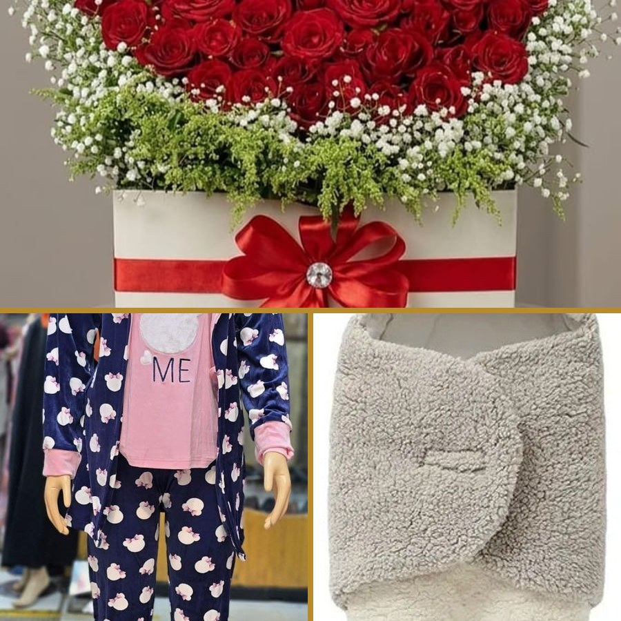 Aras Package - Flowers, Mom Pajama Set & Swaddle