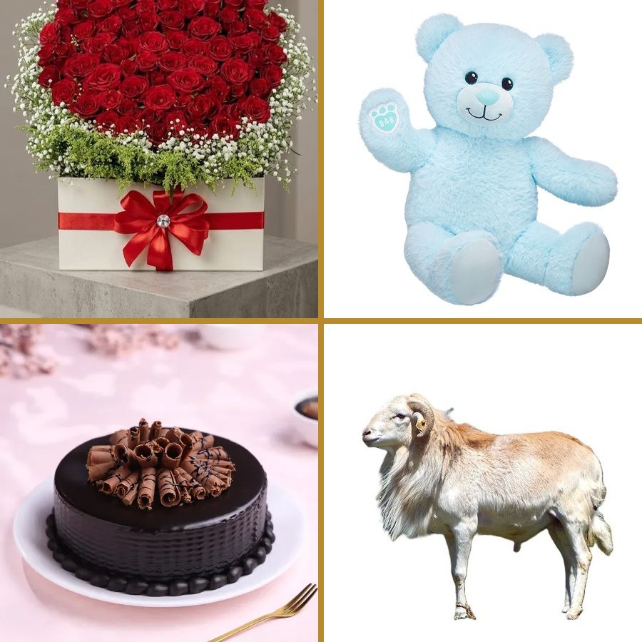 Aras Package - Flowers, Teddy Bear, Cake & Sheep