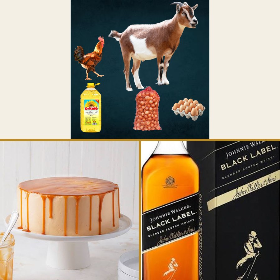 Holiday Feast Package - Goat, Chicken, Cake & Whisky