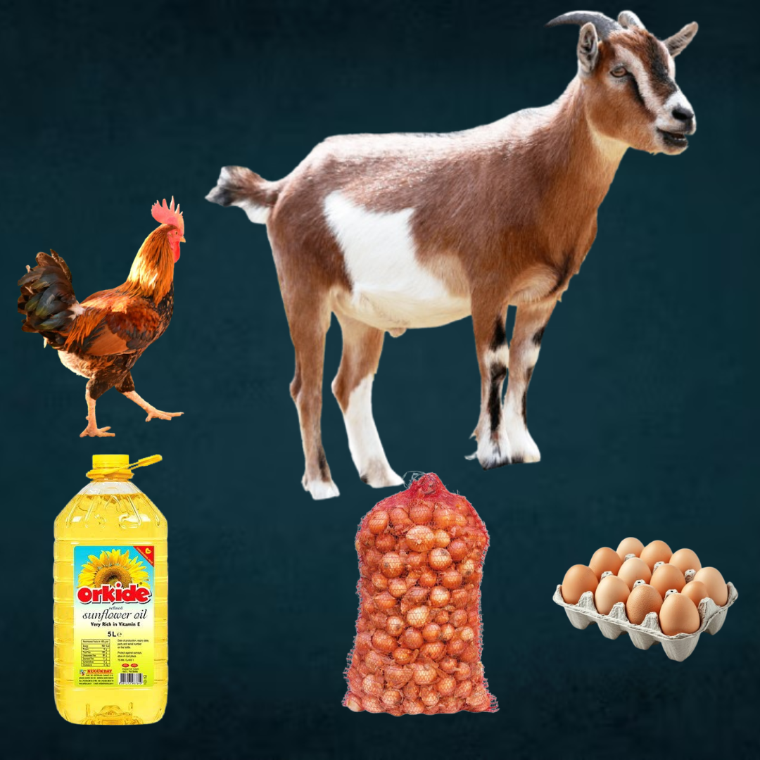 Holiday Feast Package - Goat, Chicken, Eggs, Onions & Oil
